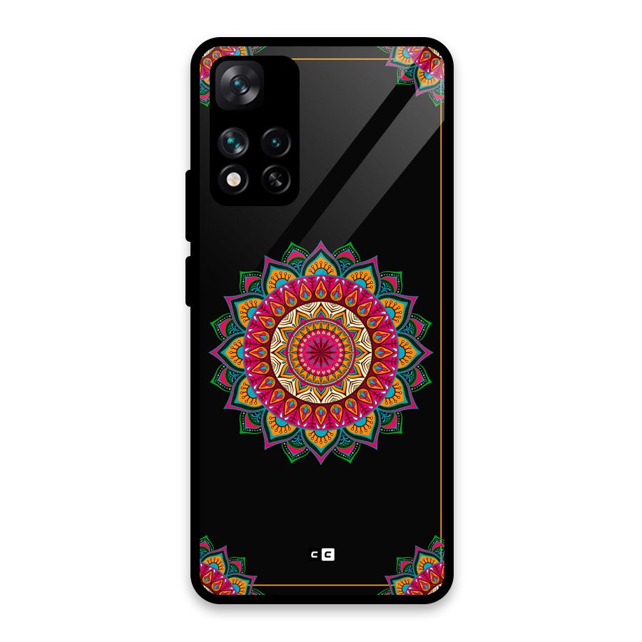 Amazing Mandala Art Glass Back Case for Xiaomi 11i HyperCharge 5G