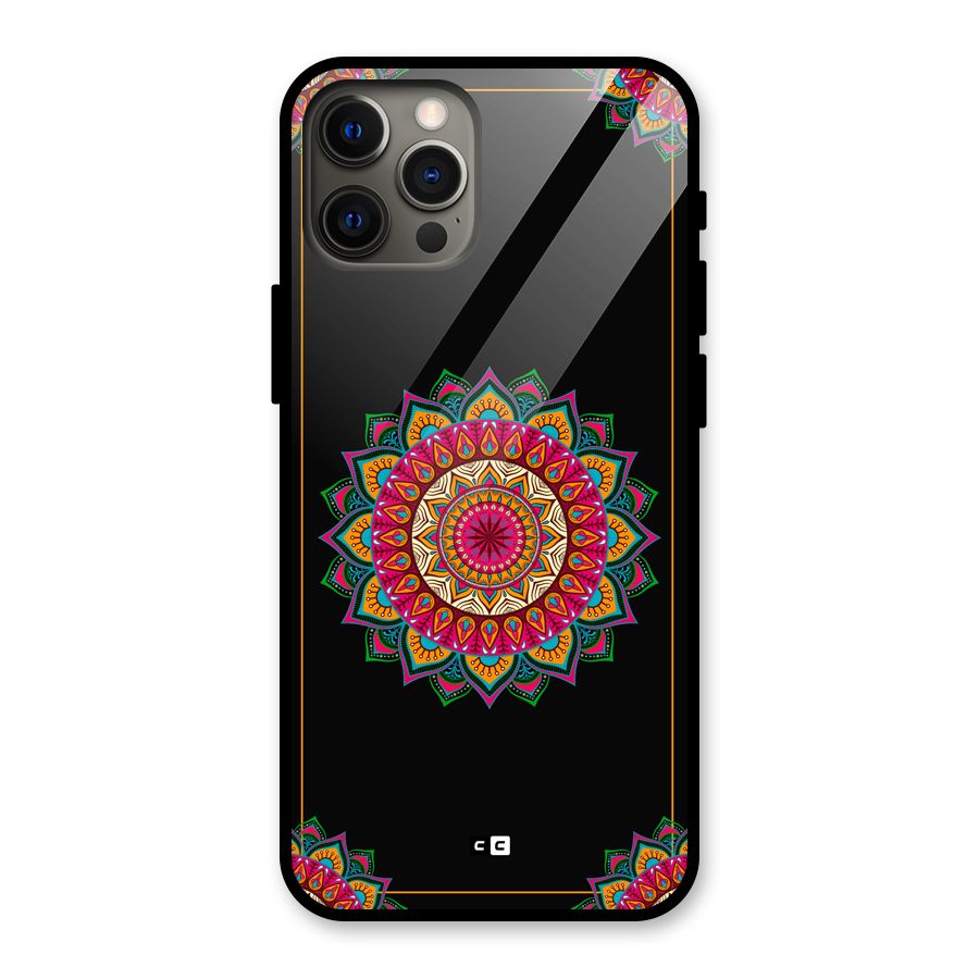 Amazing Mandala Art Glass Back Case for iPhone 12 Pro Max