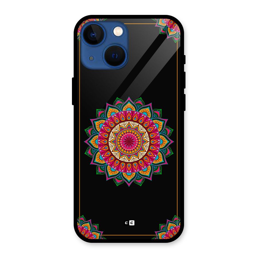 Amazing Mandala Art Glass Back Case for iPhone 13 Mini