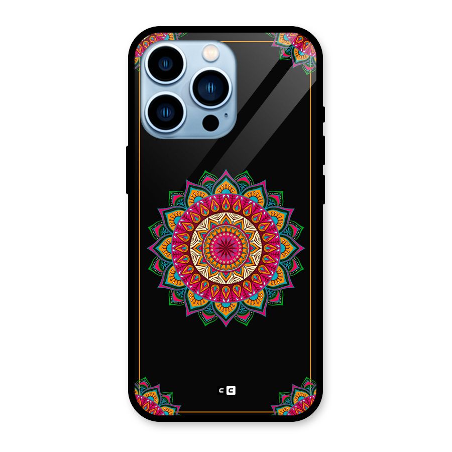 Amazing Mandala Art Glass Back Case for iPhone 13 Pro