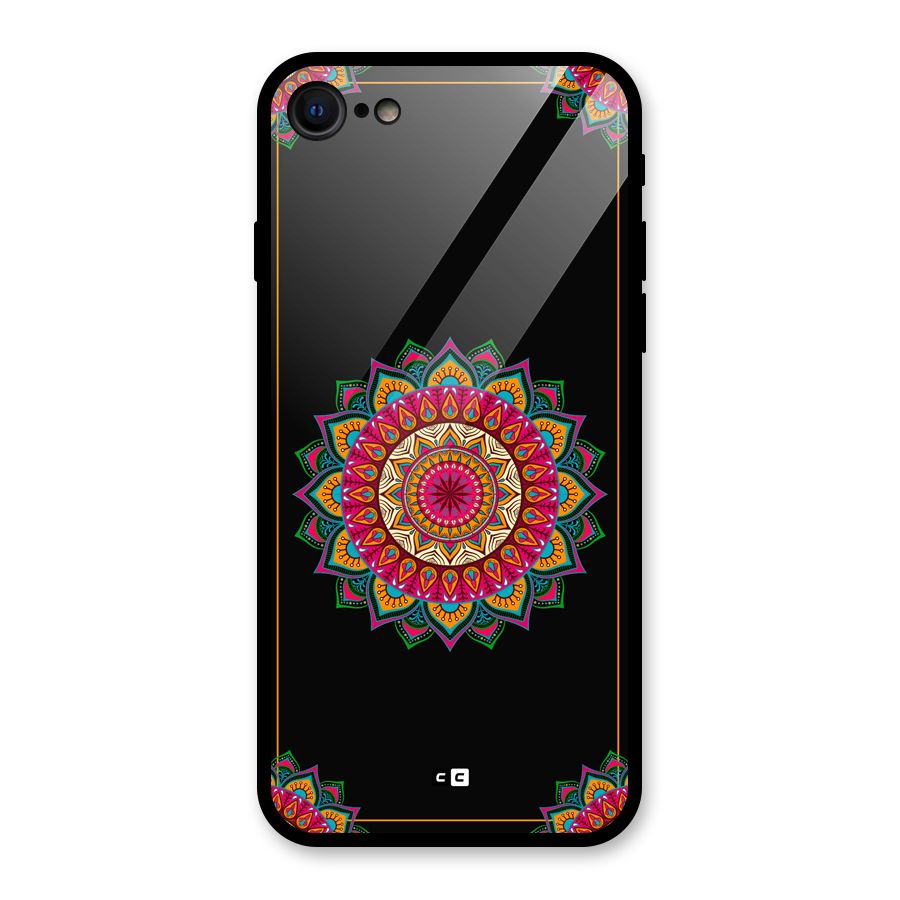 Amazing Mandala Art Glass Back Case for iPhone SE 2022
