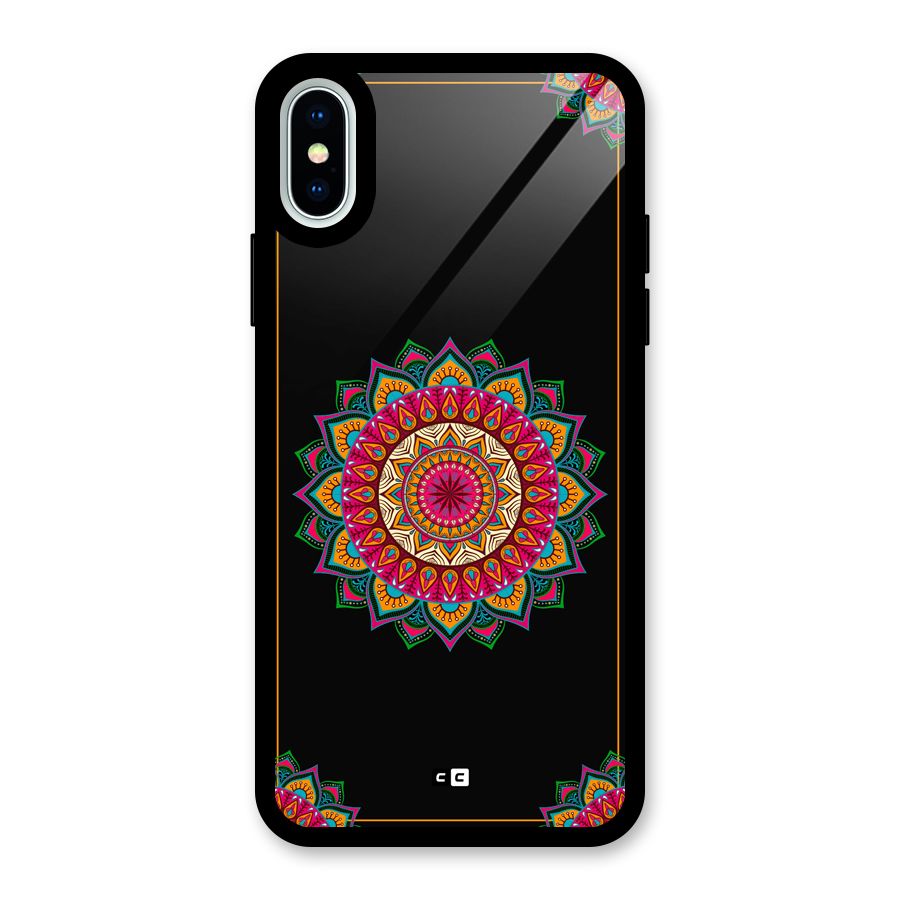 Amazing Mandala Art Glass Back Case for iPhone XS