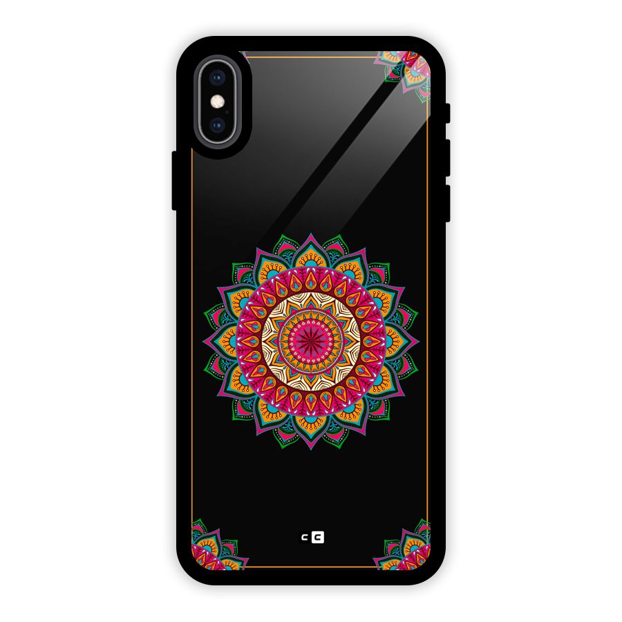 Amazing Mandala Art Glass Back Case for iPhone XS Max