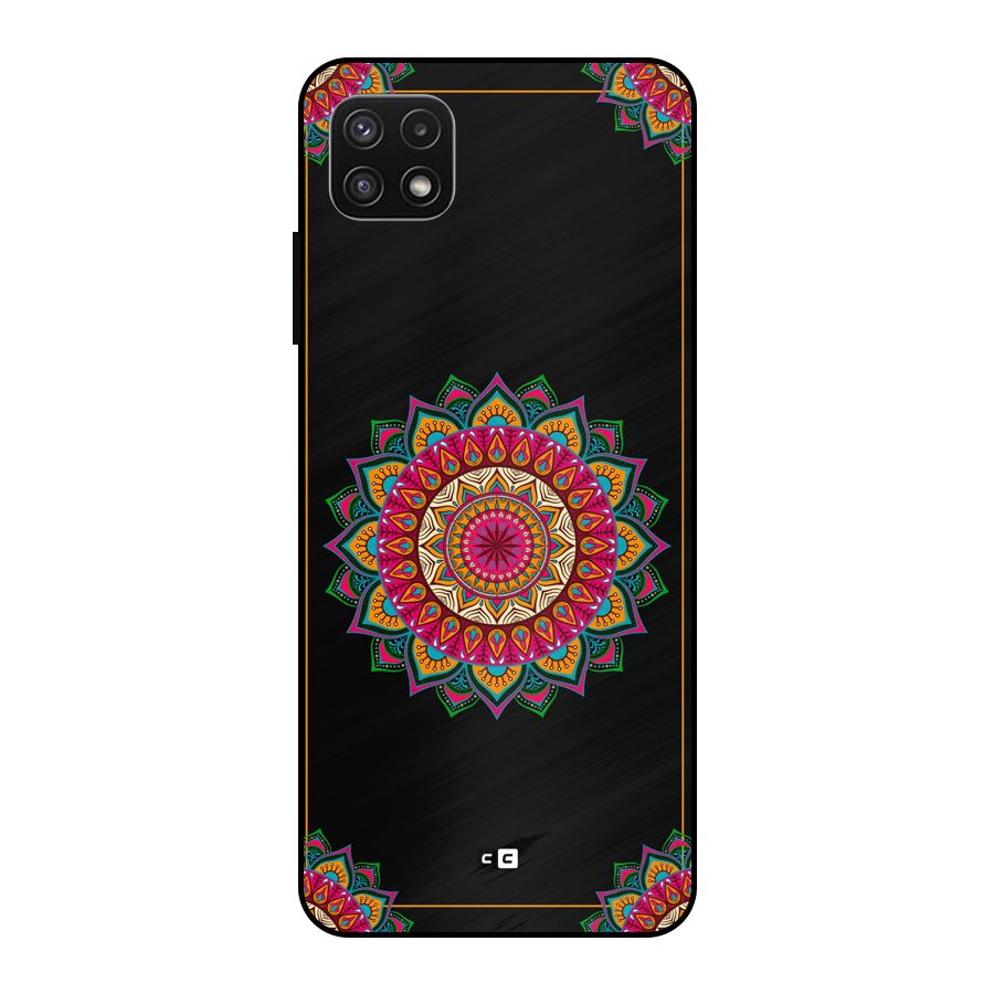 Amazing Mandala Art Metal Back Case for Galaxy A22 5G