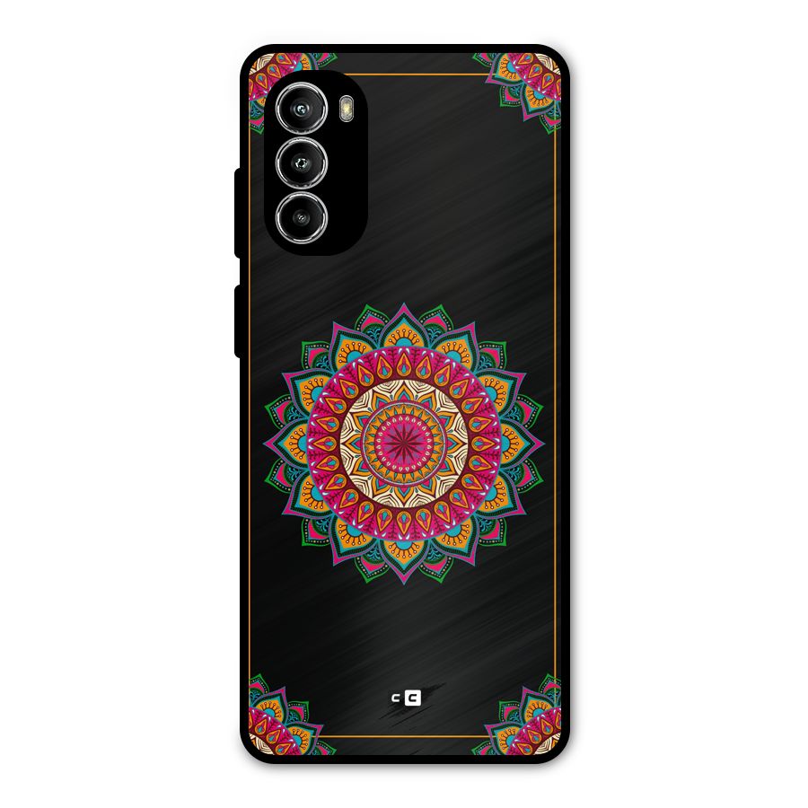 Amazing Mandala Art Metal Back Case for Moto G82