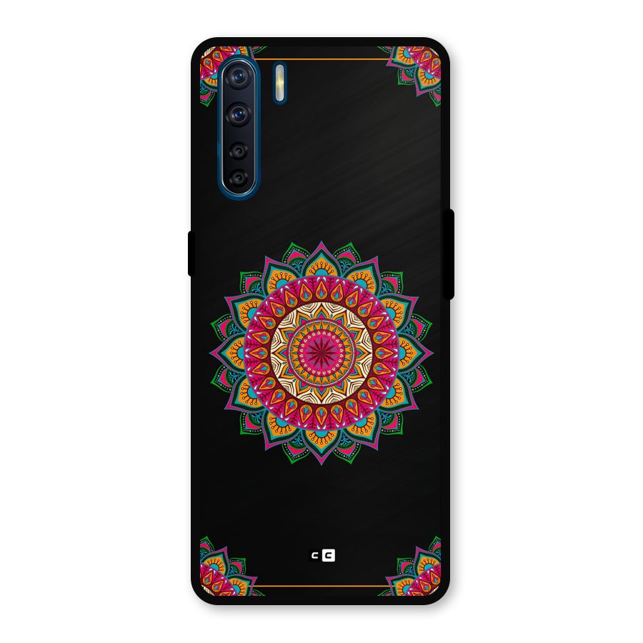Amazing Mandala Art Metal Back Case for Oppo F15