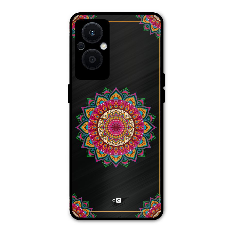 Amazing Mandala Art Metal Back Case for Oppo F21 Pro 5G