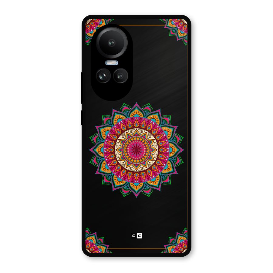 Amazing Mandala Art Metal Back Case for Oppo Reno10