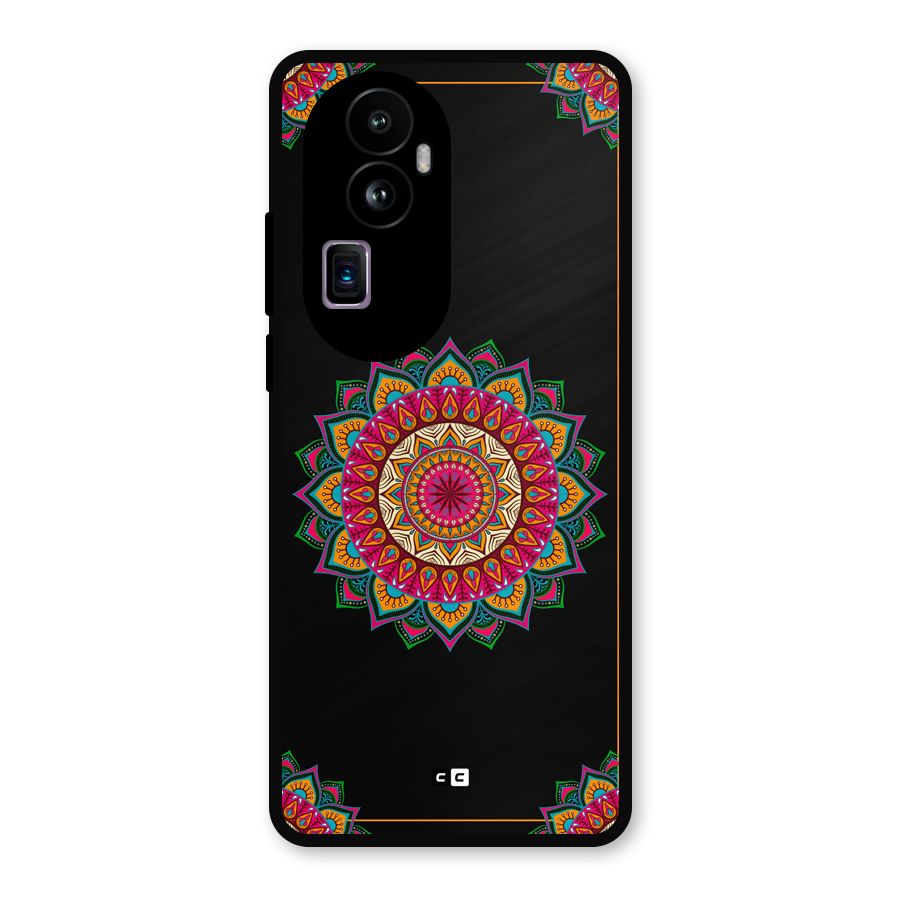 Amazing Mandala Art Metal Back Case for Oppo Reno10 Pro Plus