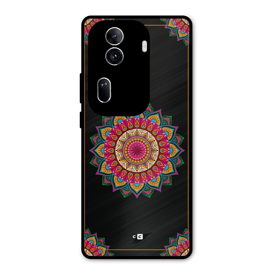 Amazing Mandala Art Metal Back Case for Oppo Reno11 Pro 5G