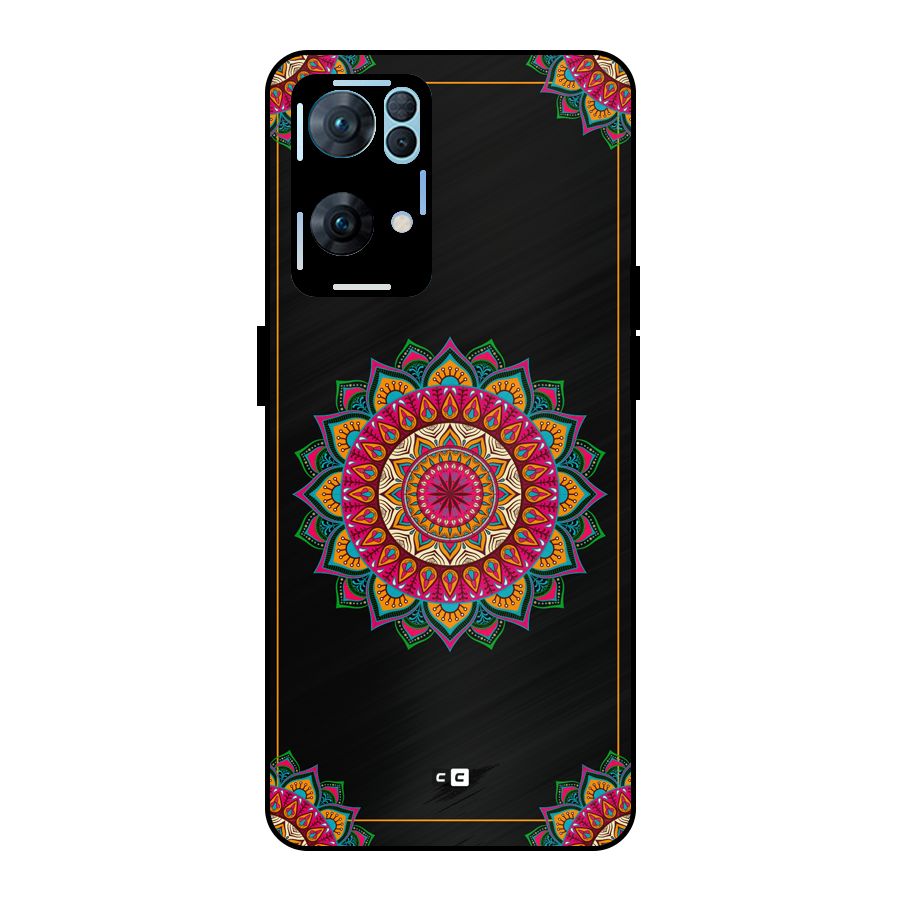 Amazing Mandala Art Metal Back Case for Oppo Reno7 Pro 5G