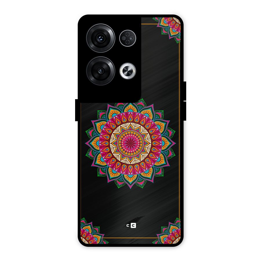 Amazing Mandala Art Metal Back Case for Oppo Reno8 Pro 5G