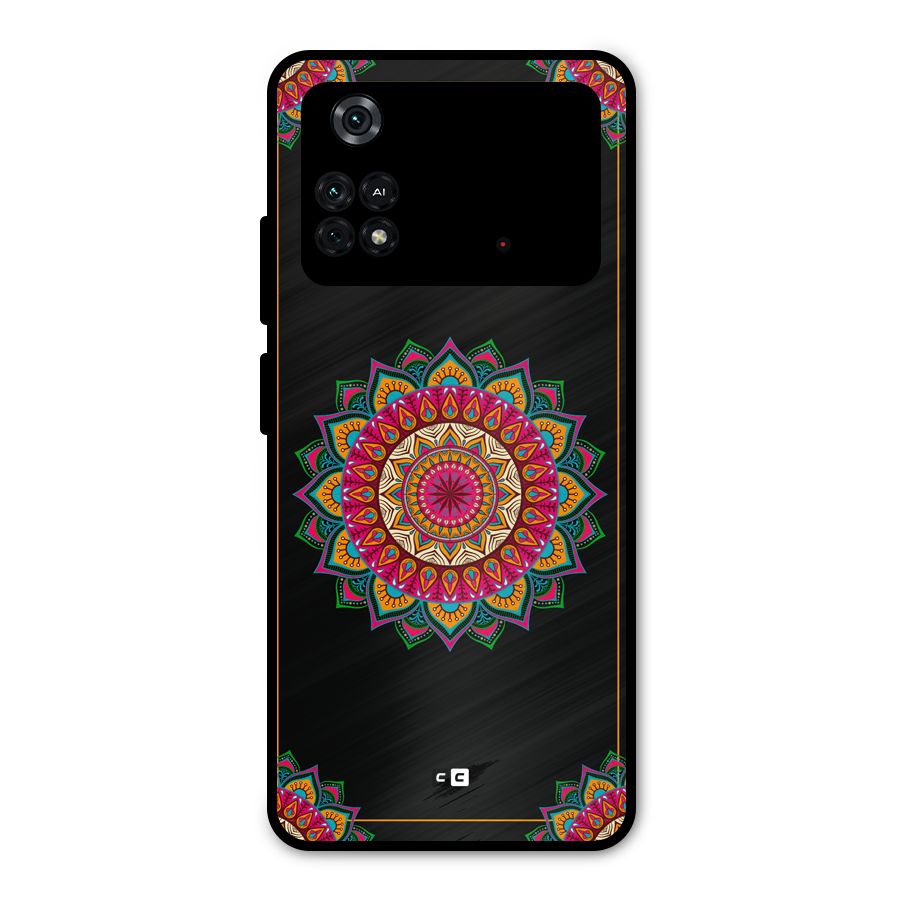 Amazing Mandala Art Metal Back Case for Poco M4 Pro 4G