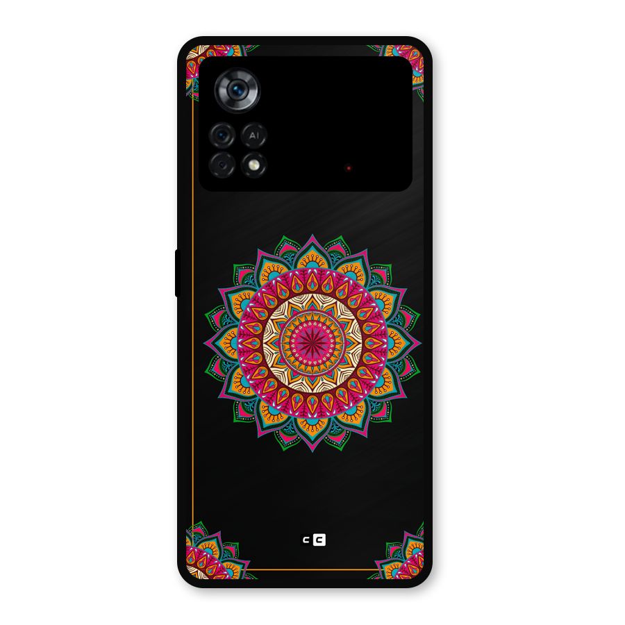 Amazing Mandala Art Metal Back Case for Poco X4 Pro 5G