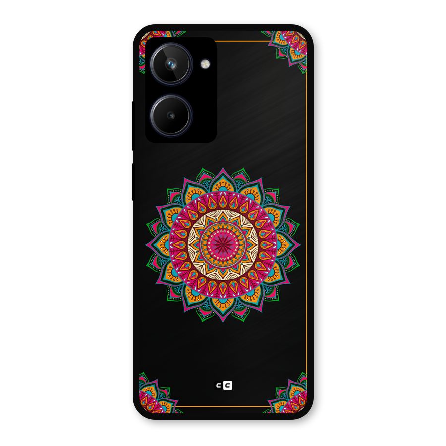 Amazing Mandala Art Metal Back Case for Realme 10