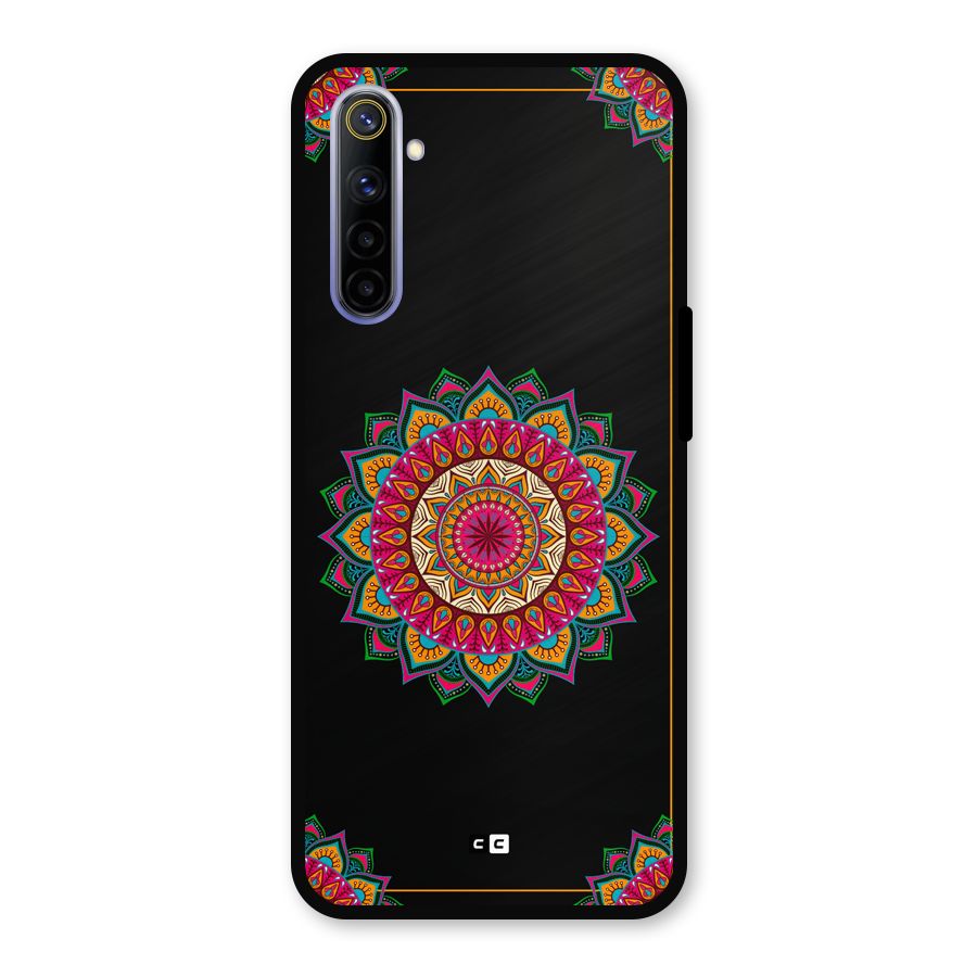 Amazing Mandala Art Metal Back Case for Realme 6