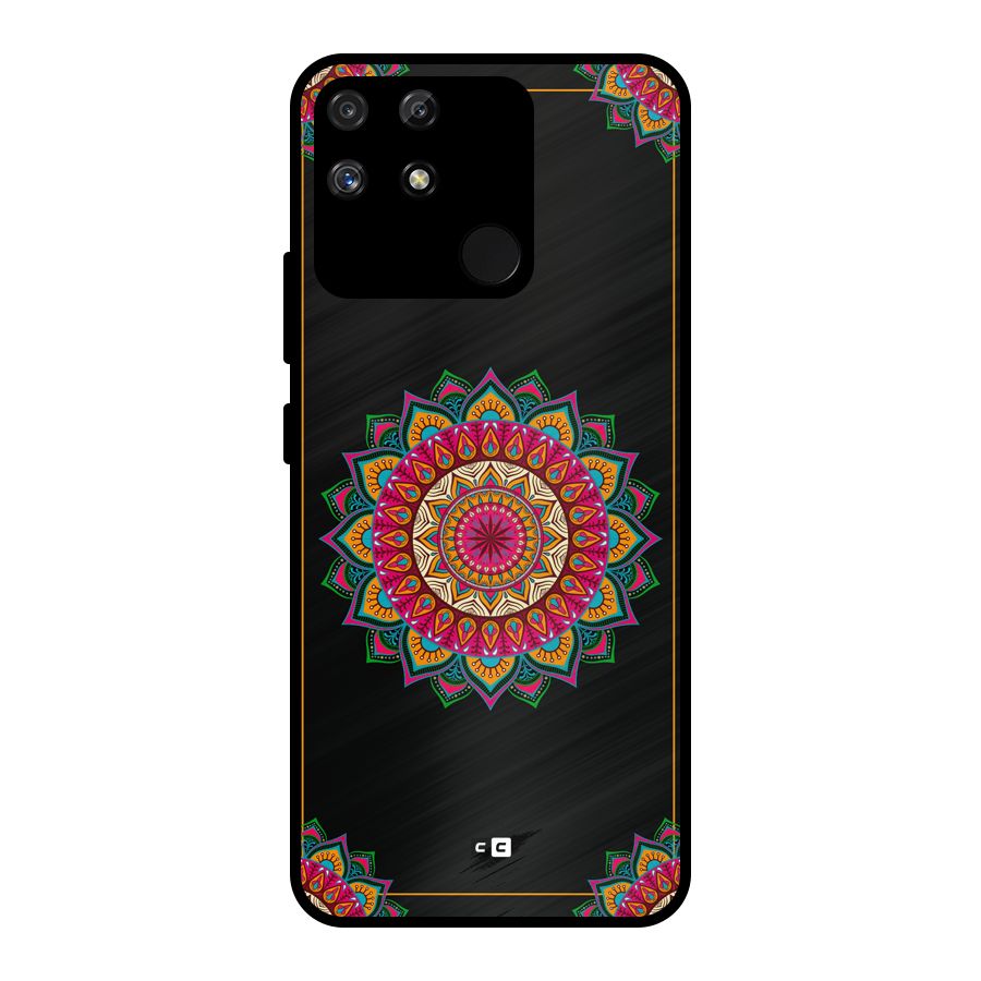 Amazing Mandala Art Metal Back Case for Realme Narzo 50A
