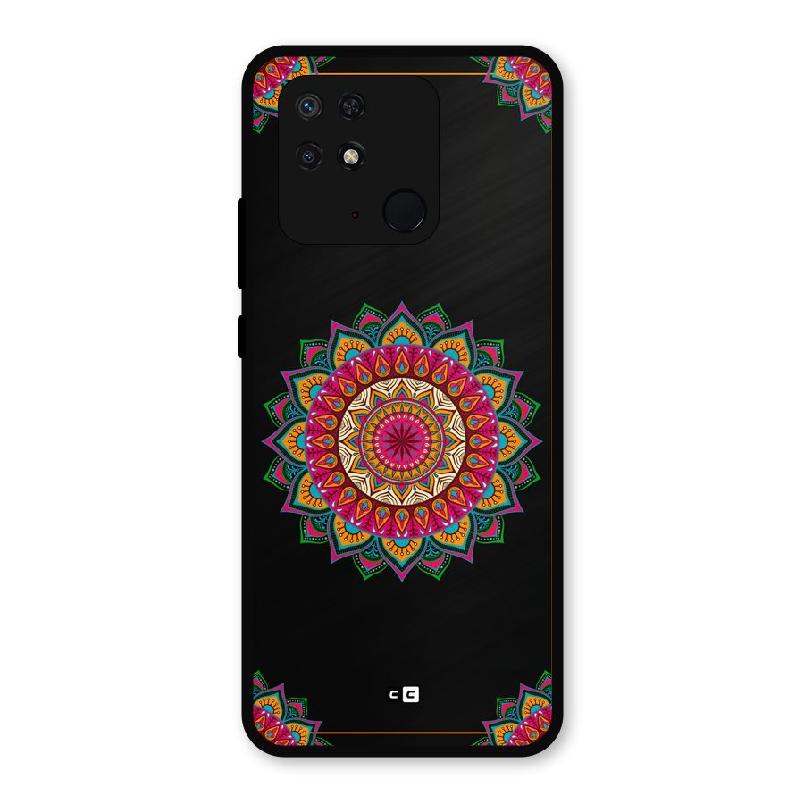 Amazing Mandala Art Metal Back Case for Redmi 10