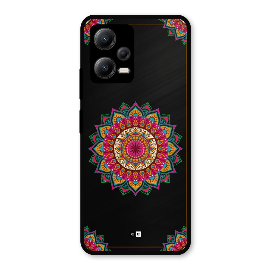 Amazing Mandala Art Metal Back Case for Redmi Note 12 5G