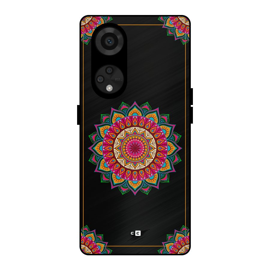 Amazing Mandala Art Metal Back Case for Reno8 T 5G