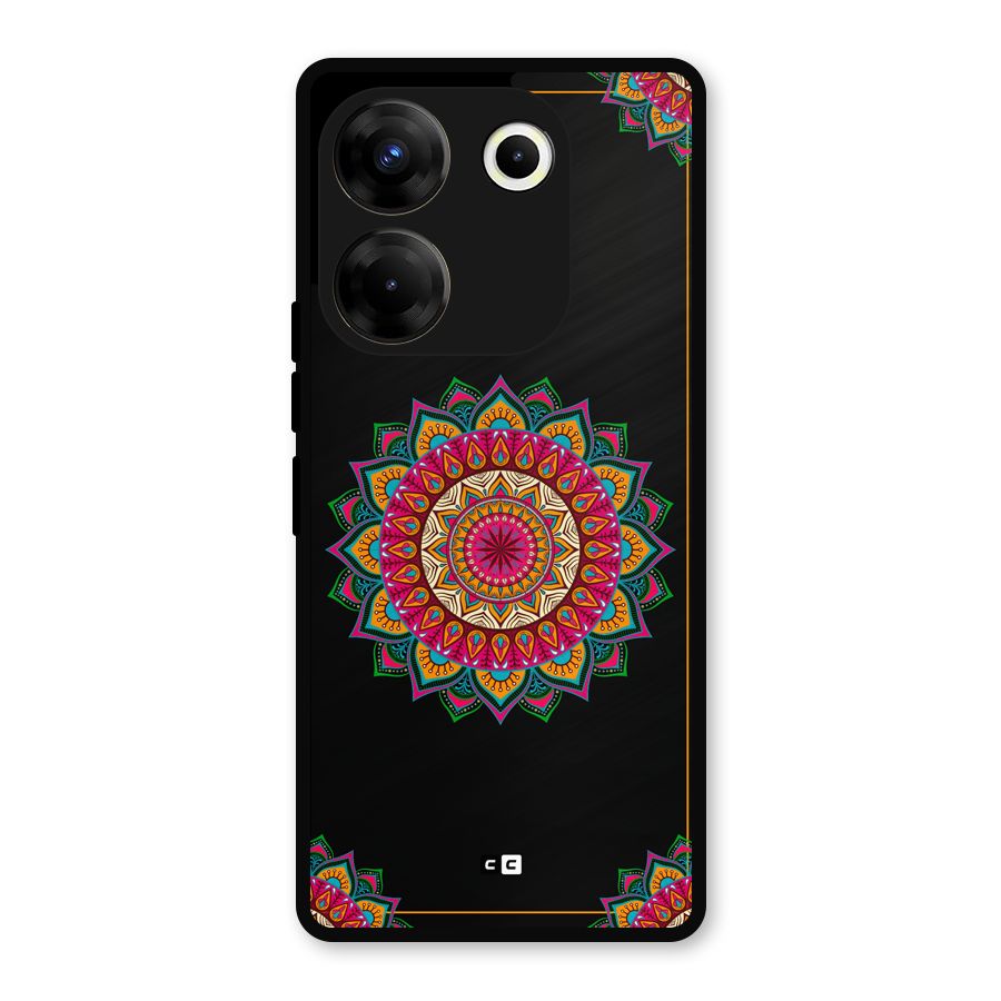 Amazing Mandala Art Metal Back Case for Tecno Camon 20 Pro