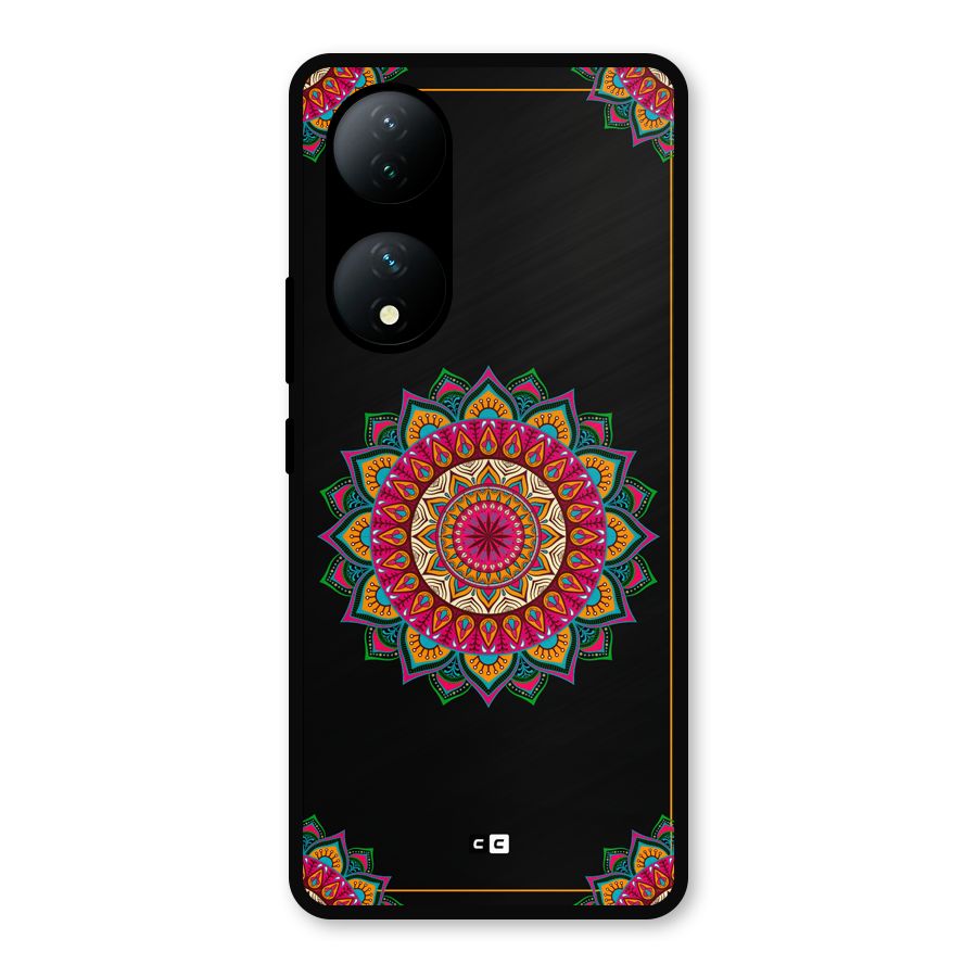 Amazing Mandala Art Metal Back Case for Vivo T2