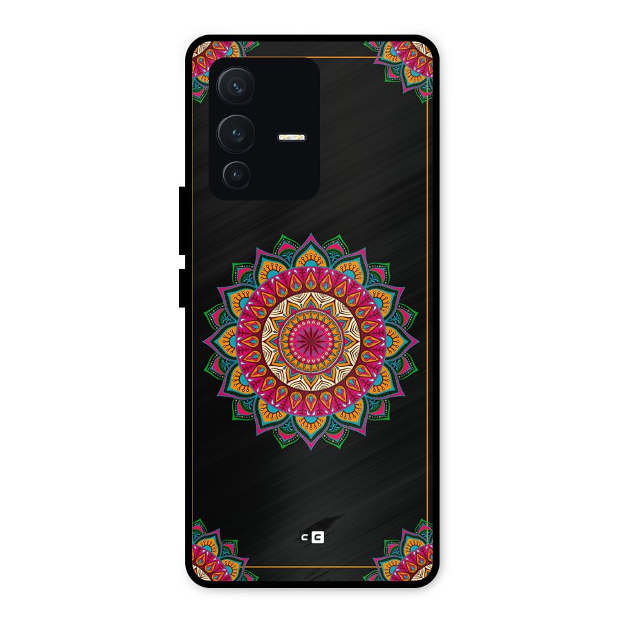Amazing Mandala Art Metal Back Case for Vivo V23 5G