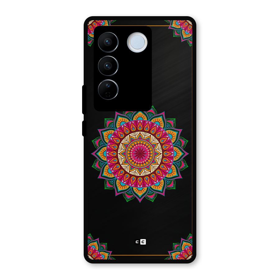 Amazing Mandala Art Metal Back Case for Vivo V27
