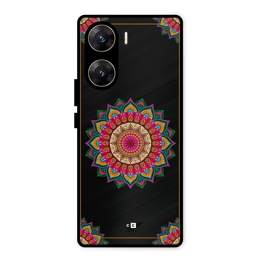 Amazing Mandala Art Metal Back Case for Vivo V29e