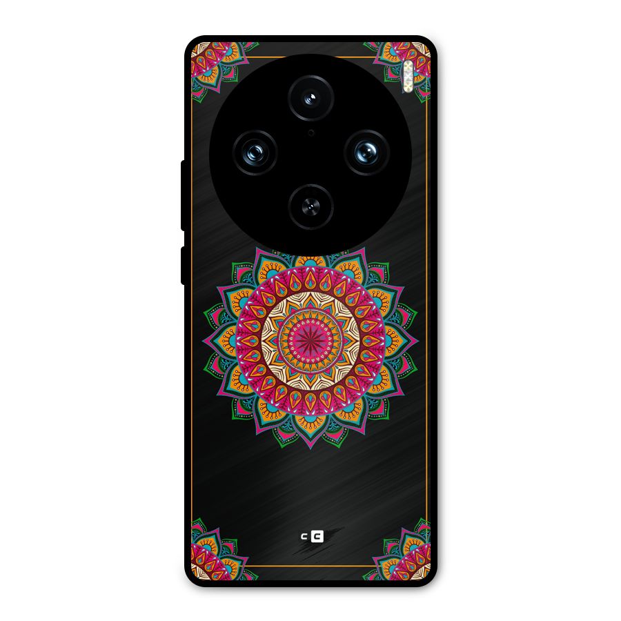 Amazing Mandala Art Metal Back Case for Vivo X100 Pro