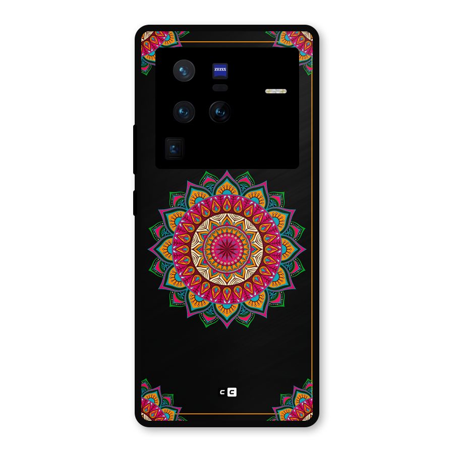 Amazing Mandala Art Metal Back Case for Vivo X80 Pro