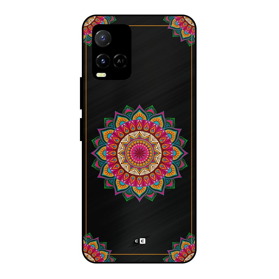 Amazing Mandala Art Metal Back Case for Vivo Y21A