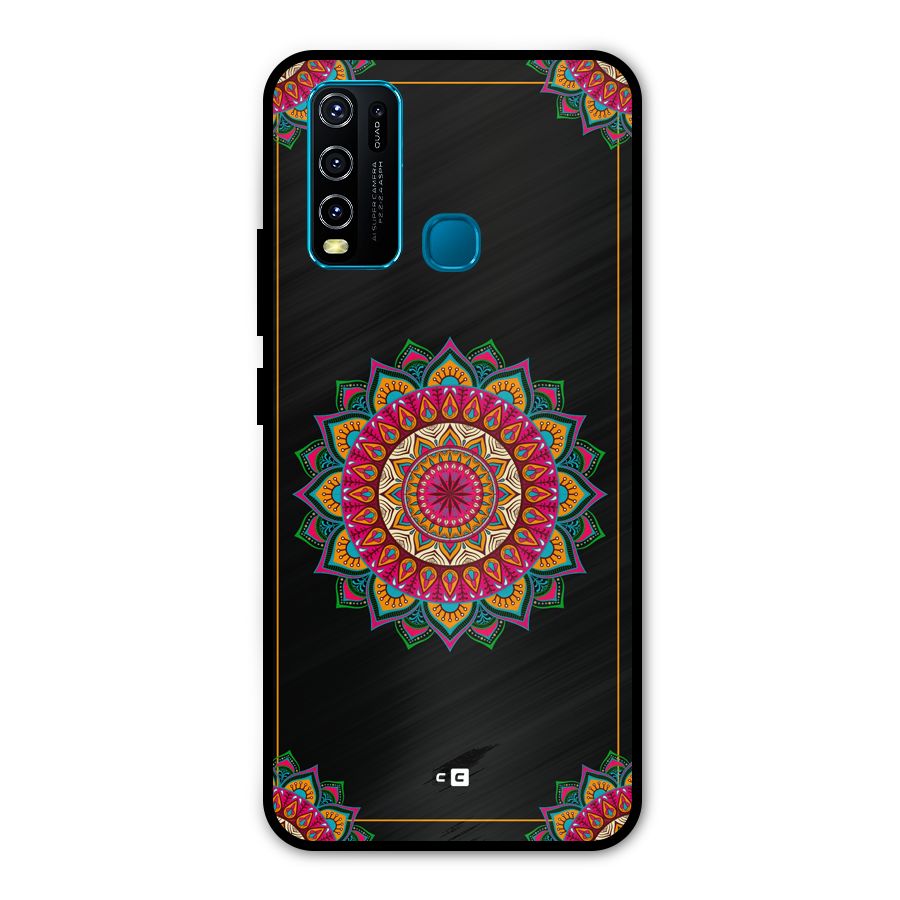 Amazing Mandala Art Metal Back Case for Vivo Y30