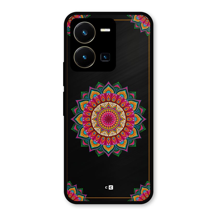 Amazing Mandala Art Metal Back Case for Vivo Y35