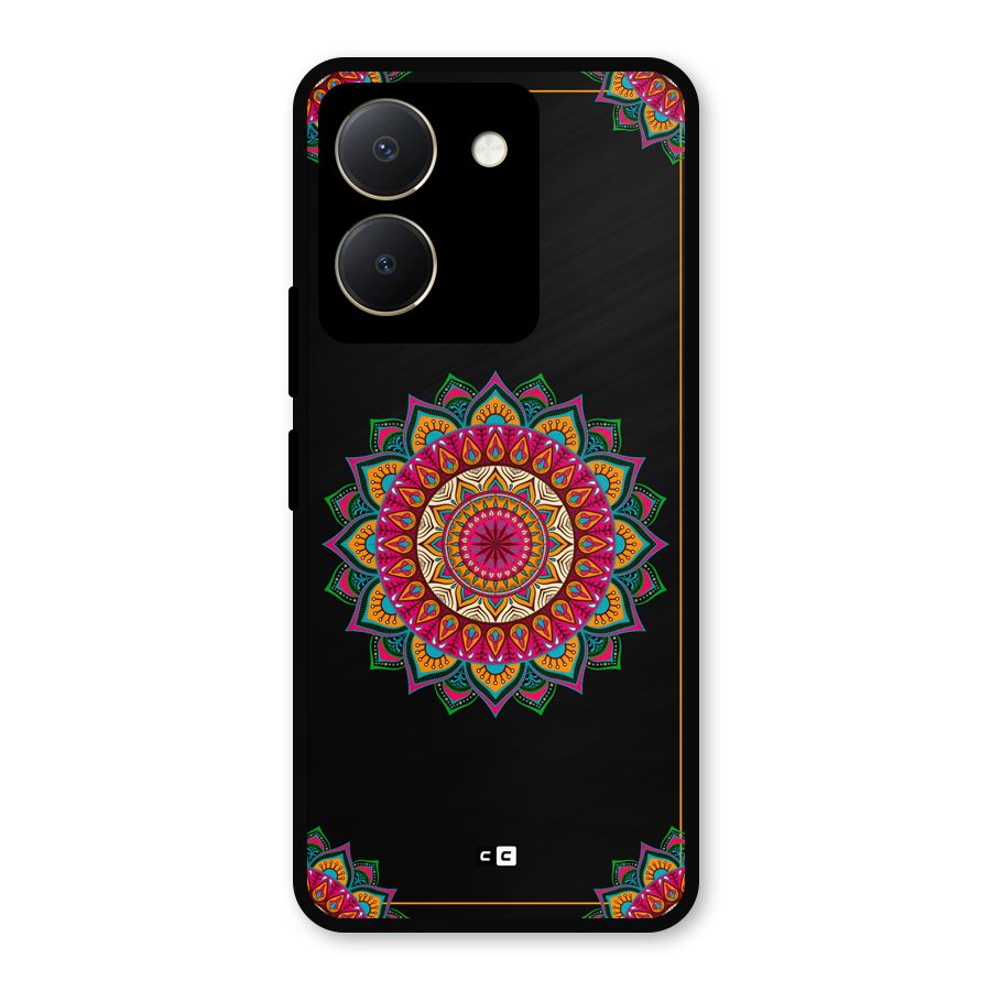 Amazing Mandala Art Metal Back Case for Vivo Y36