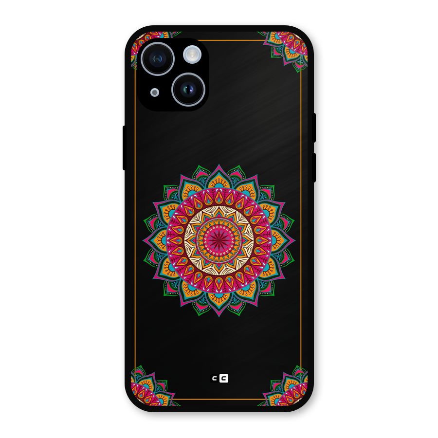 Amazing Mandala Art Metal Back Case for iPhone 14