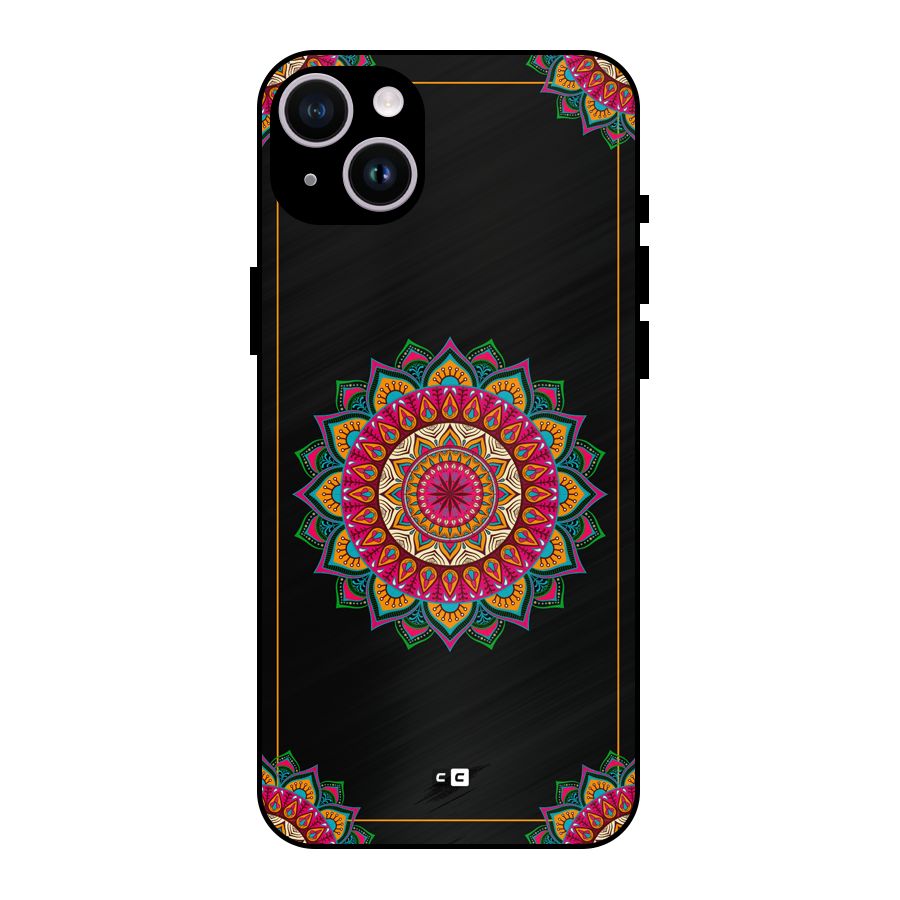 Amazing Mandala Art Metal Back Case for iPhone 14 Plus