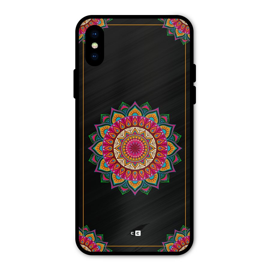 Amazing Mandala Art Metal Back Case for iPhone XS