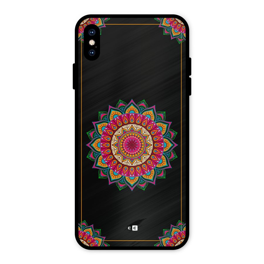 Amazing Mandala Art Metal Back Case for iPhone XS Max