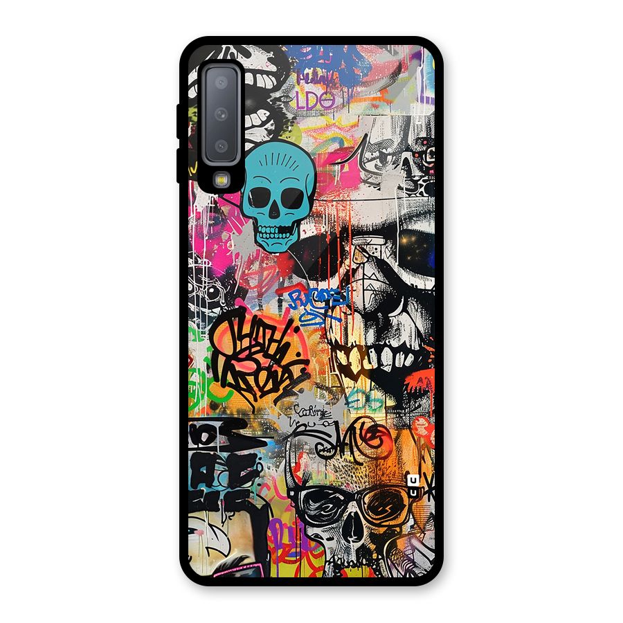Amazing Street Art Glass Back Case for Galaxy A7 (2018)