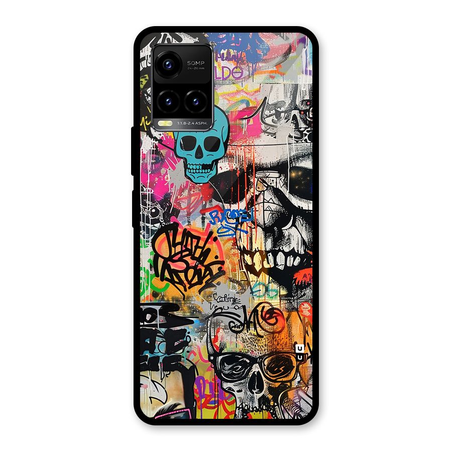 Amazing Street Art Glass Back Case for Vivo Y21A