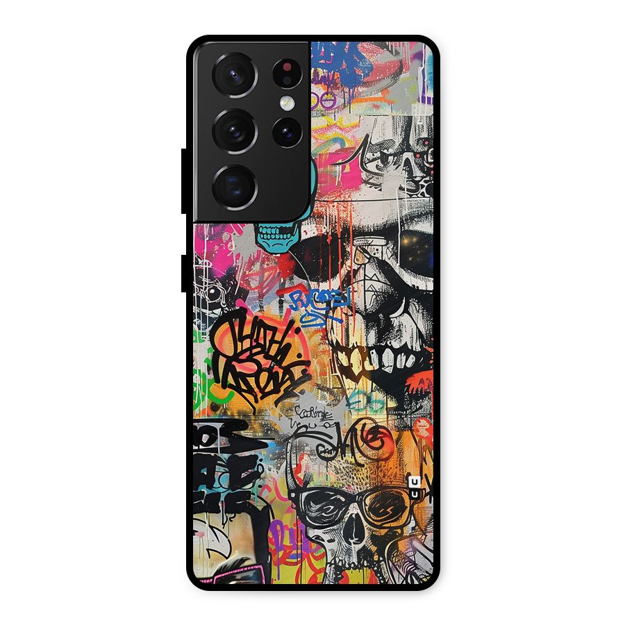 Amazing Street Art Metal Back Case for Galaxy S21 Ultra 5G