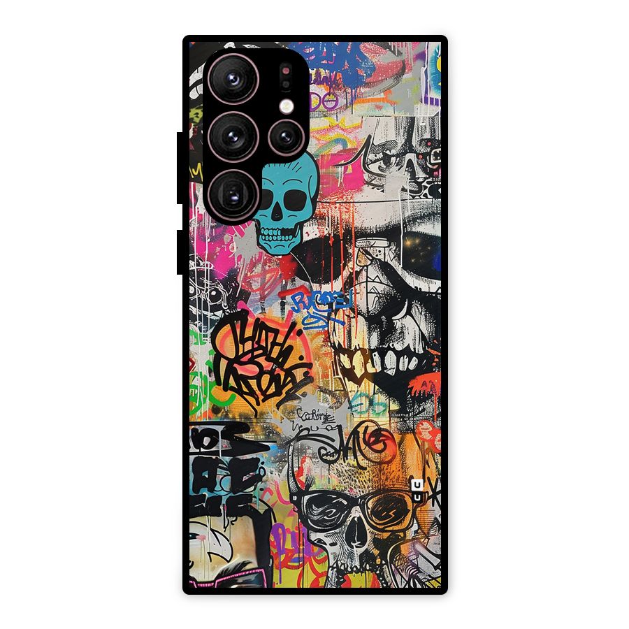 Amazing Street Art Metal Back Case for Galaxy S22 Ultra 5G
