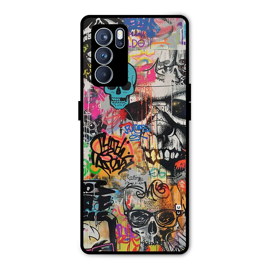 Amazing Street Art Metal Back Case for Oppo Reno6 Pro 5G