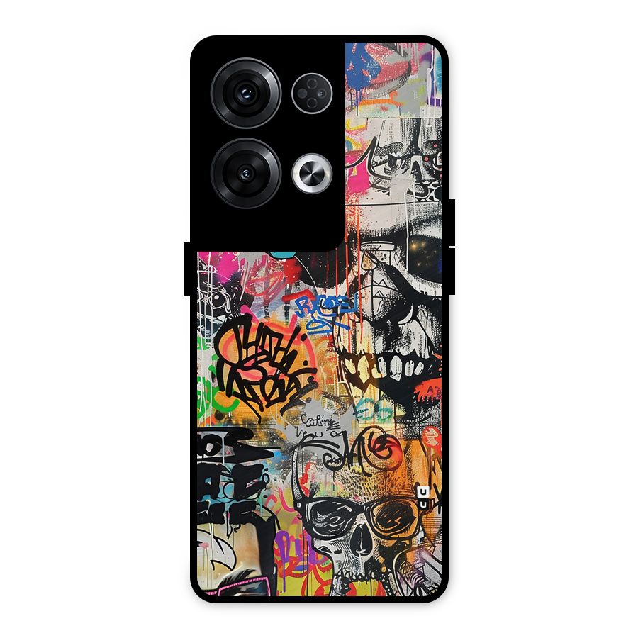 Amazing Street Art Metal Back Case for Oppo Reno8 Pro 5G