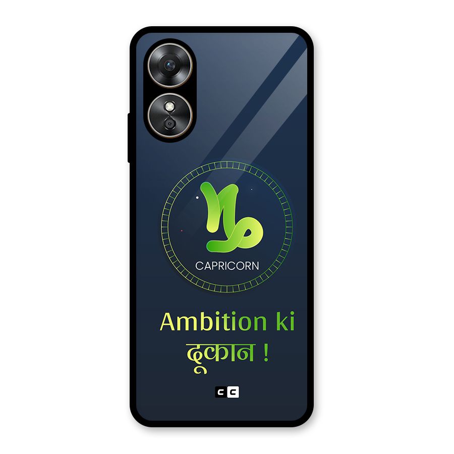 Ambitious Capricorn Glass Back Case for Oppo A17