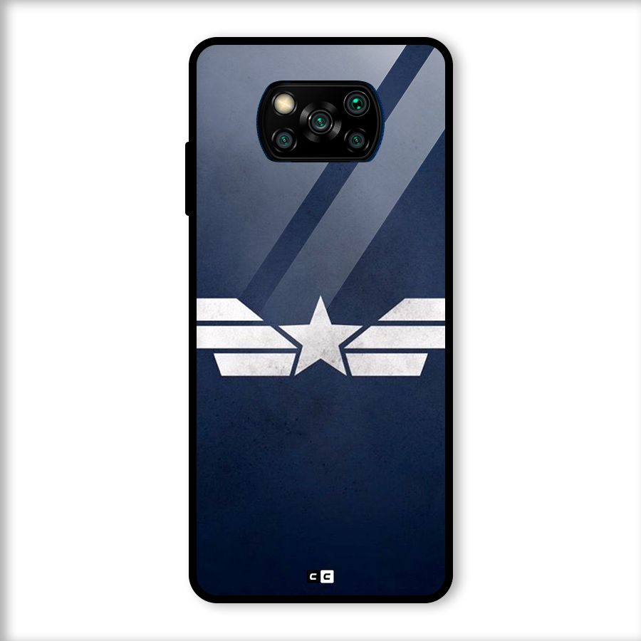 American Shield Glass Back Case for Poco X3