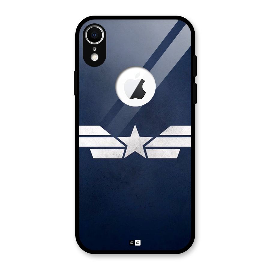 American Shield Glass Back Case for iPhone XR Logo Cut