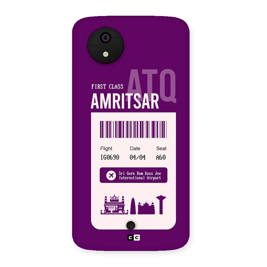Amritsar Boarding Pass Back Case for Canvas A1  AQ4501