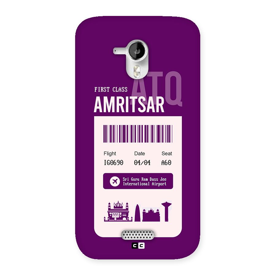 Amritsar Boarding Pass Back Case for Canvas HD A116